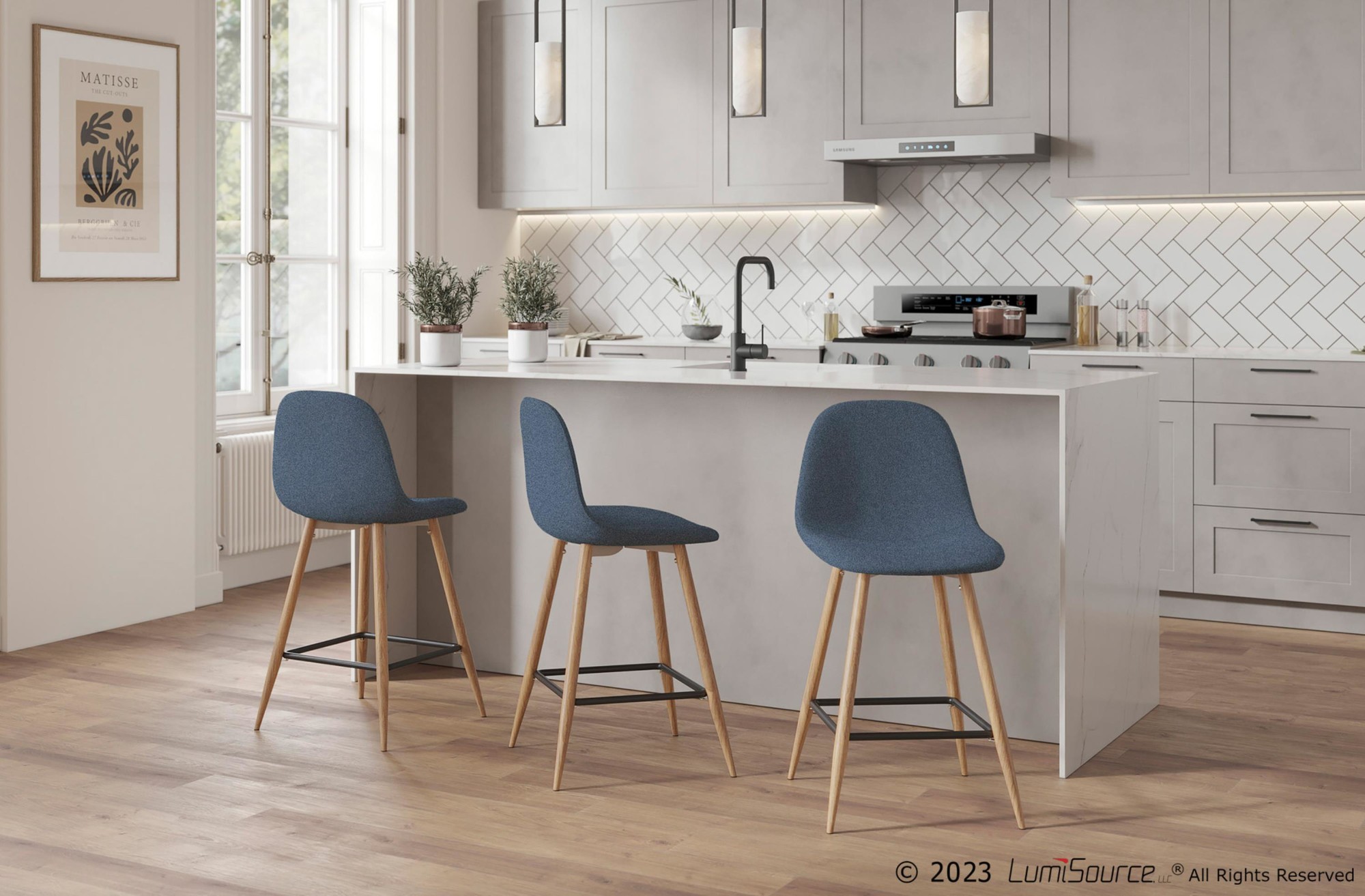 Pebble 24" Fixed-height Counter Stool - Set Of 2